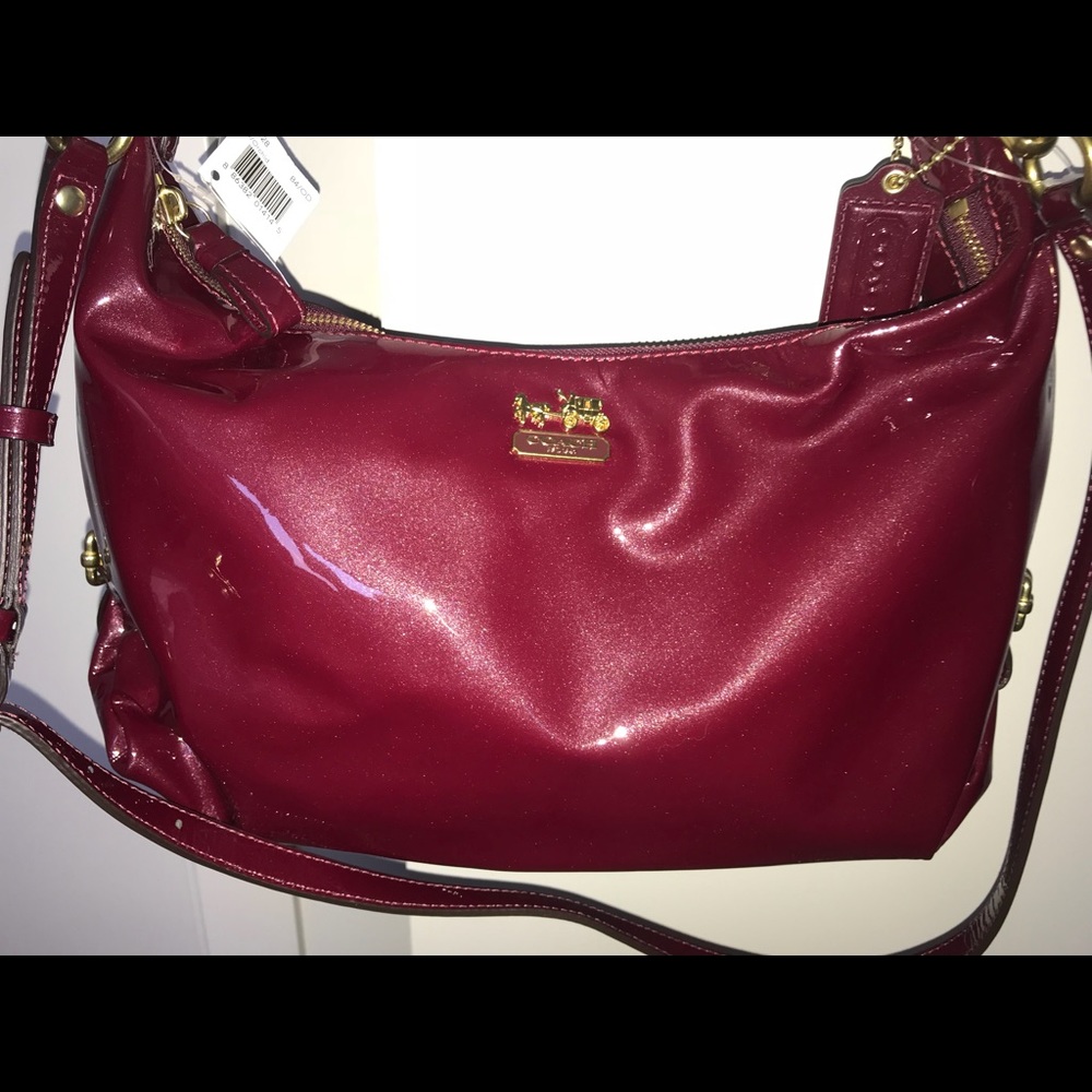 BNWT Coach Mad Patent Leather Hailey in Orchid